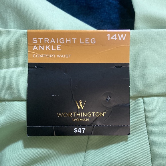 Worthington woman Monticello Green straight leg ankle pants - Picture 3 of 7